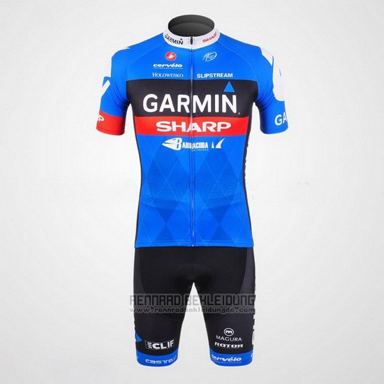 2012 Fahrradbekleidung Garmin Sharp Azurblau Trikot Kurzarm und Tragerhose - zum Schließen ins Bild klicken